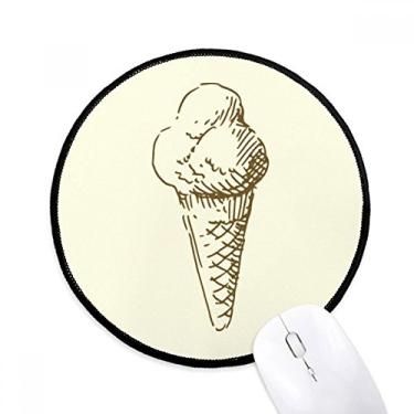 Imagem de DIYthinker Mouse pad padrão de desenhos de mão de sorvete doce mesa escritório tapete redondo para computador