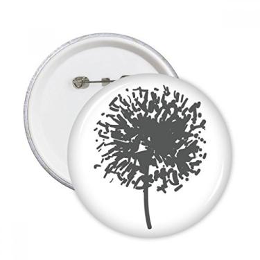Imagem de Broche redondo com contorno de planta de dente-de-leão e botões de distintivo para decoração 5 peças