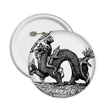 Imagem de China Culture Qing Dynasty Line Desenho Alfinetes Emblema Botão Decoração Acessório 5pcs