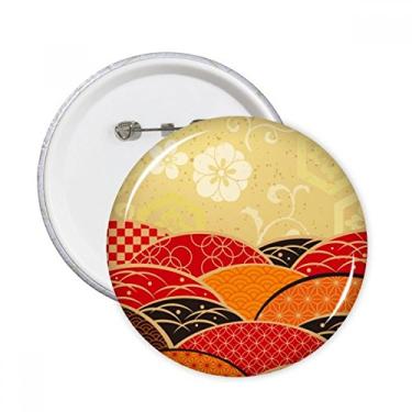 Imagem de Sakura Padrão Geometria Japão, Alfinetes Redondos, Emblema de Botão, Decoração 5 peças
