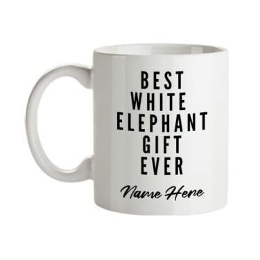 Imagem de Caneca de elefante branco personalizada, melhor caneca de elefante branco de sempre, presentes para elefante branco, presente de elefante branco personalizado, ideia de de elefante branco cesta de natal