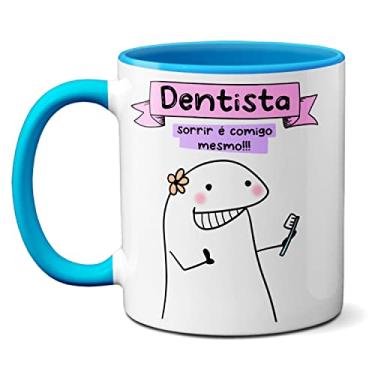 Imagem de Caneca Dentista Sorrir É Comigo Mesmo! Passa A Cárie Pra Cá (Azul)
