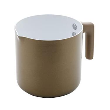 Imagem de LEITEIRA DE ALUMÍNIO REVESTIDA EM CERÂMICA E CABO DE SILICONE CHAMPANHE 12cm