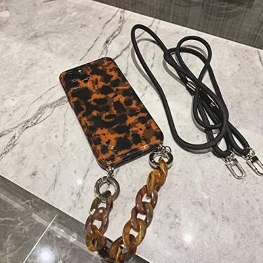 Imagem de Amber Leopard Crossbody Lanyard Marble chain silicone case para iphone 13 Pro Max 12 MiNi 11 Pro Max XR X XS Max 7 8 plus SE 2020,A,para iphone 12 ProMax