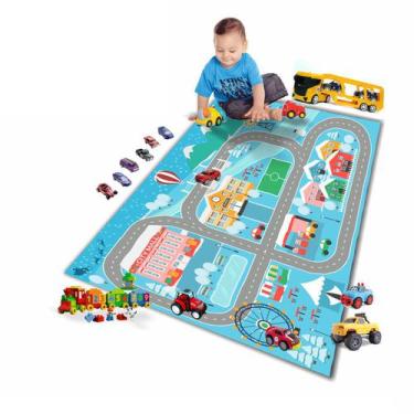 Tapete Infantil em lona Pista de Carros HOT WHEELS