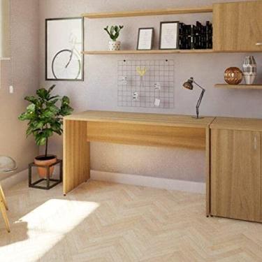 Imagem de Mesa Reta Corp 25mm 160 cm Bramov Móveis Carvalho Mel