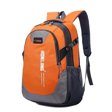 Imagem de Mochila à prova d'água 30L mochila mochila mochila para uso externo com zíper casual estudante roupas unissex bolsa de armazenamento, laranja