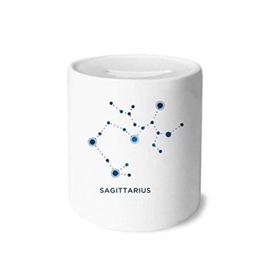 Imagem de DIYthinker Sagitário símbolo de constelação do zodíaco caixa para dinheiro cerâmica porta-moedas presente de cofrinho