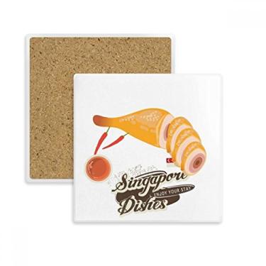 Imagem de Porta-copos de galinha hainanesa tradicional de Singapura com suporte de subplaca para caneca