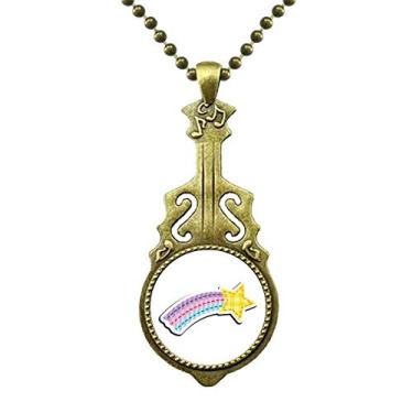 Imagem de DIYthinker Colar de meteoros do universo e alienígena com pingente de música de guitarra antiga