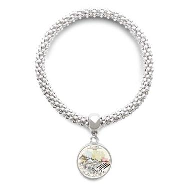 Imagem de DIYthinker Pulseira de prata casual Life in Lijiang of China com pingente de corrente ajustável