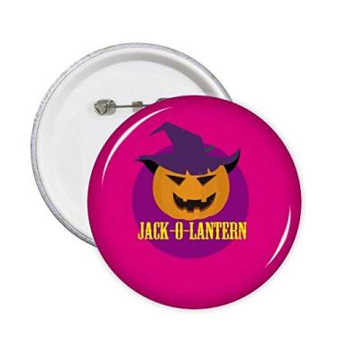 Imagem de Emblema de Halloween Happy Jack Abóbora Pinos de Luz Emblema Emblema Acessório Decoração 5 peças