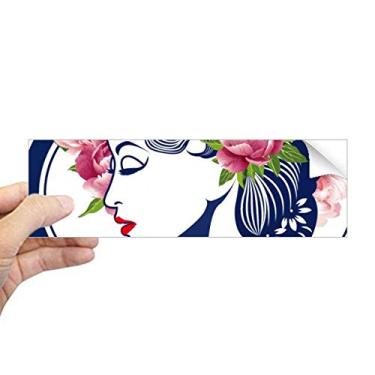 Imagem de DIYthinker Adesivo retangular de beleza chinesa rosa para para-choque notebook janela decalque
