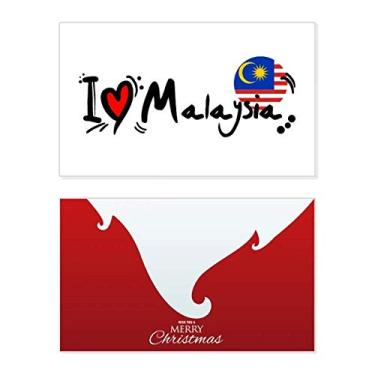 Imagem de I Love Malaysia Palavra Bandeira Love Coração Ilustração Feriado Feliz Natal Cartão de parabéns Mensagem de Natal