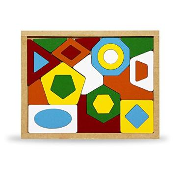 Imagem de Carlu Brinquedos - Geométrico Quebra-Cabeça da 24 Peças, 4+ Anos, Multicor, 1630