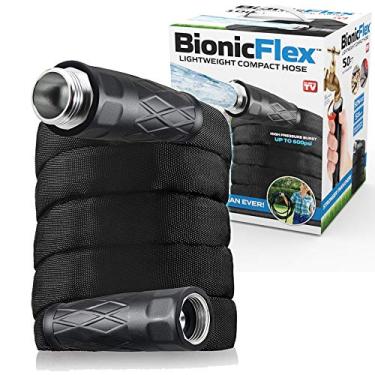 Imagem de Bionic Flex Mangueira de jardim de 15 m, mangueira de água de jardim ao ar livre à prova de intempéries ultradurável e leve, acessórios de metal EZ Connect resistentes a esmagamento/rasgos de 600 psi,