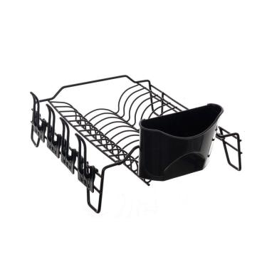 Imagem de Escorredor de Louça Preto Pia Luxo Cozinha Suporte 12 Pratos