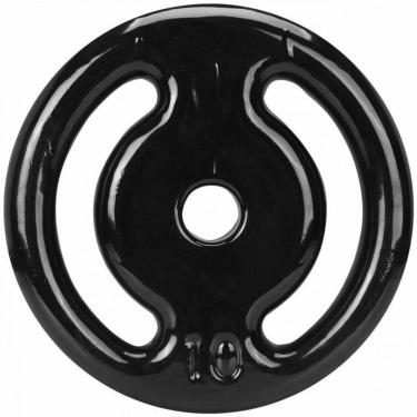 Imagem de Anilha 10kg Emborrachada Super Premium Preta Academia/casa-Unissex