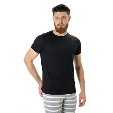 Imagem de Camiseta Masculina Algodão Básica Ixória Preta Marca-Masculino