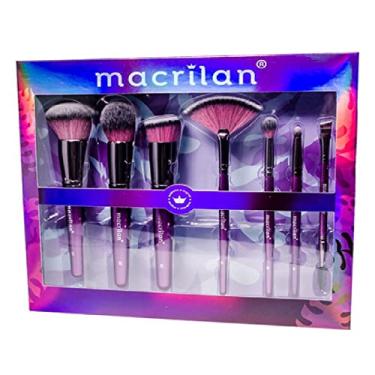 Imagem de Kit Violet com 7 pincéis profissionais para maquiagem - ED005, Macrilan