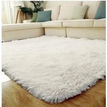 Imagem de Tapete Sala Quarto Peludo Felpudo Macio e Luxuoso 2,00 x 1,40m - Branco Neve.