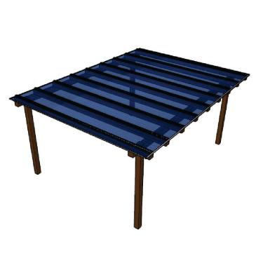 Imagem de Cobertura Policarbonato Alveolar Azul 4mm - 4,00m x 3,00m - Perfis Naturais