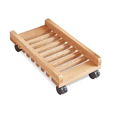 Imagem de GRFIT Suporte para CPU Carrinho de CPU, Suporte de Torre de PC de Mesa com Rodas de Rodízio de Madeira Suporte de Torre de PC com Rodízio de Madeira Suporte de Mesa Suporte para PC