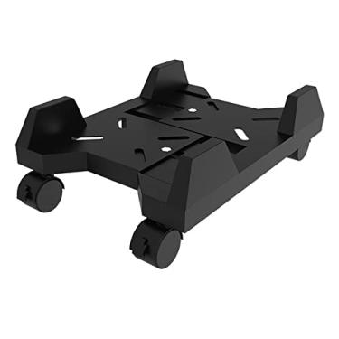 Imagem de Suporte de CPU móvel para CPU, suporte de chão de torre de PC de mesa rolante, suporte de caixa de PC de largura ajustável com 4 rodas rodízios para a maioria dos jogos PC Tower Stand PC Tower (Cor: Preto)
