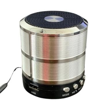 Imagem de Caixinha de Som Usb Portátil Com Bluetooth Entrada P2 Preto Mini Rádio Cor Prata