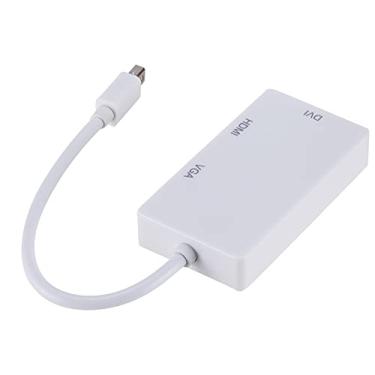 Imagem de NATEFEMIN Mini conversor de porta de exibição 3 em 1 macho 20 pinos entrada HDMI/VGA/DVI adaptador Thunderbolt DP para HDMI acessório parte
