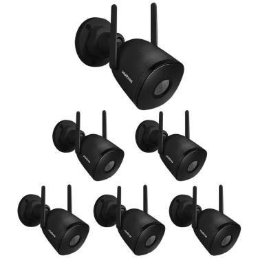 Imagem de Kit 6 Câmeras Inteligente Wi-Fi, Zoom e Áudio Externa iM5 SC Black Intelbras