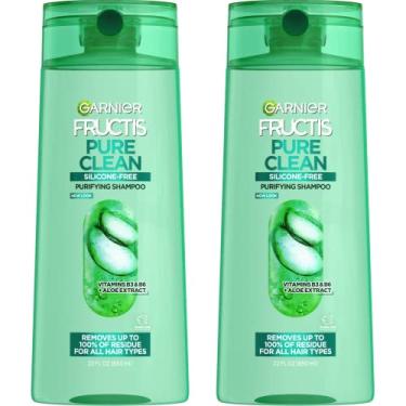 Imagem de Garnier Fructis Pure Clean Purifying Shampoo, Silicone-Free, 22 Fl Oz, 2 Count (Packaging May Vary)