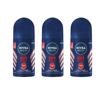 Imagem de Desodorante Roll-On Nivea 50Ml Masc Dry Impact - Kit C/3Un