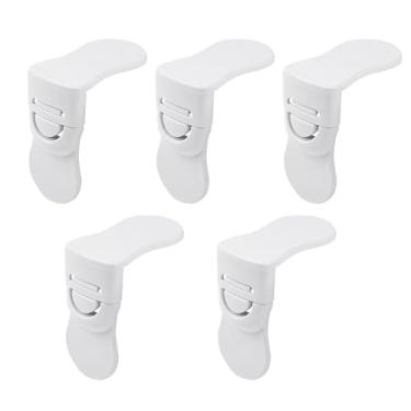 Imagem de 5 peças de trava de segurança, trava de porta à prova de crianças para casa crianças e animais de estimação, trava de gaveta de armário de mão anti-beliscar