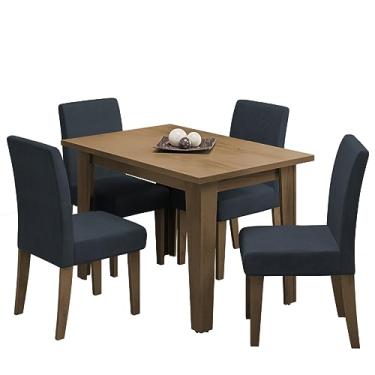 Imagem de Conjunto de Mesa Sala de Jantar Miami com 4 Cadeiras Trieste Suede 1,20m Cedro/Chumbo Dobuê