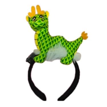 Imagem de beertoy Mascotes de Ano Novo Dragão Tiara Headwear Hair Hoop Cartoon Dragon Head Bopper Headwear Headwear Acessórios de Cabelo Acessórios de Cabelo de Dragão, conforme descrito