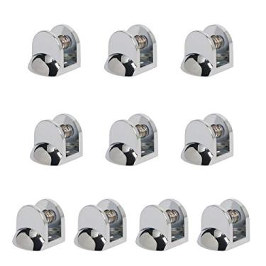 Imagem de Aopin Braçadeiras de suporte de prateleira de vidro, suporte de espelhos de liga de zinco, para fixação de grampo de porta de armário doméstico compatível com vidro de 8 ~ 10 mm/0,39 ~ 1,2 cm, 10 peças