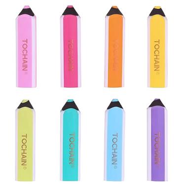 Imagem de Waremew 8 borrachas em forma de lápis, borrachas de lápis de cor arco-íris, borrachas kawaii, para escritório, sala de aula, presentes de prêmios, lembrancinhas de festa