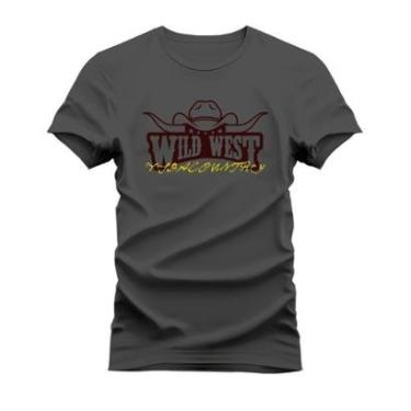 Imagem de Camiseta Plus Size Estampada 100% Algodão Unissex T-shirt Confortável Wild West-Unissex