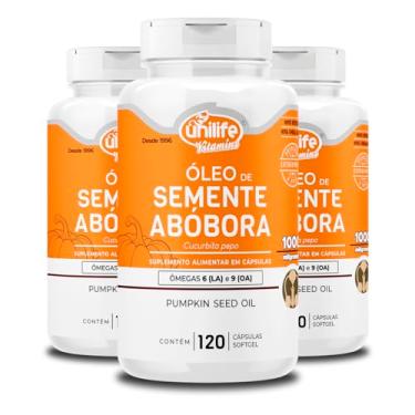 Imagem de Kit 3 Óleo de Semente de Abóbora Unilife 120 Cápsulas