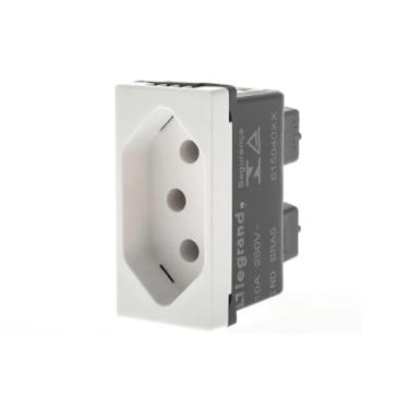 Imagem de TOMADA 2P+T 10A 250V B.PARAFUSO 1M BRANCA - PIAL P - 615040BC