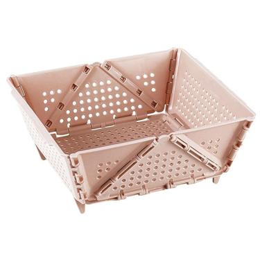 Imagem de Cesta Secar Frutas Verduras Vegetais Dobravel Porta Objetos Cozinha Copa Casa Sala Fruteira Drenagem 