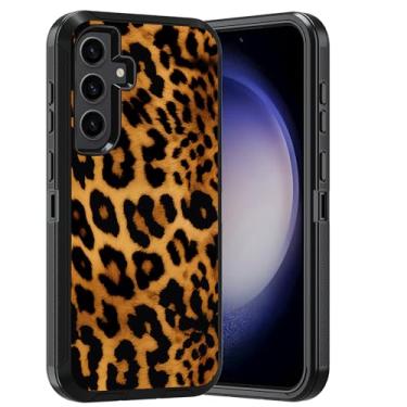 Imagem de ERWYTYIOI Capa protetora para Samsung Galaxy S24, 3 camadas de grau militar, antiarranhões, à prova de choque, elegante para Samsung Galaxy S24 (6,2 polegadas, 2024), estampa de leopardo