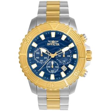 Imagem de Invicta Relógio masculino 24002 Pro Diver, mostrador analógico, quartzo, dois tons, Azul, Relógio de quartzo, mergulhador