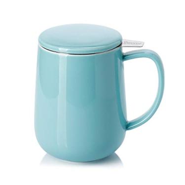 Imagem de Sweese Caneca de chá de porcelana de 590 ml com infusor e tampa, xícara de chá de folhas soltas, presentes para amantes de chá - turquesa