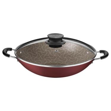 Imagem de Wok Tramontina Paris Revestimento Interno E Externo Em Antiaderente Starflon Max Vermelho
