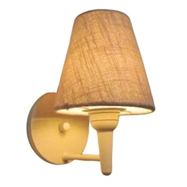 Imagem de Lustre Arandela Cone Cúpula Tecido 14/14x07 cm, Vivare Iluminação, Arandela Parede2004 BRRST, Branco, Pequeno