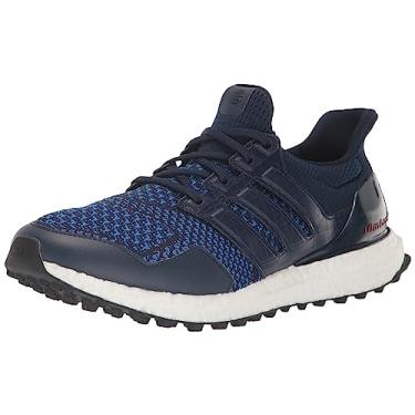 Imagem de adidas Tênis de golfe masculino Ultraboost, Azul marinho universitário/azul marinho/vermelho brilhante, 5.5