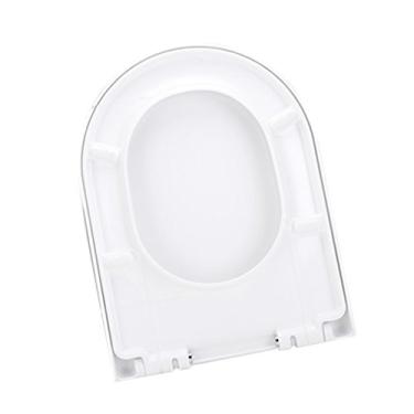 Imagem de Assento e tampa de vaso sanitário branco de liberação rápida | Fechamento macio, fácil de limpar, ajuste universal | Limpe com pano de plástico | Levante para limpeza sem esforço - em forma de U