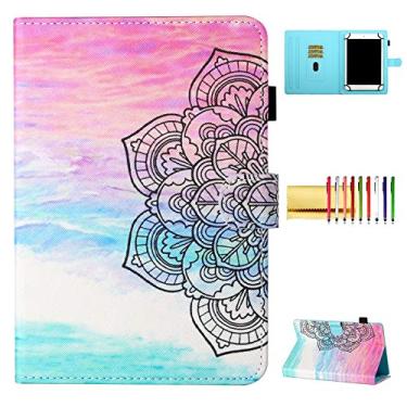 Imagem de Capa universal para tablet de 7 polegadas, capa magnética Techcircle Slim Folio Stand Book com suporte para caneta, para Samsung Tab Amazon Fire Fusion5 Dragon Touch e mais tablet Android de 7